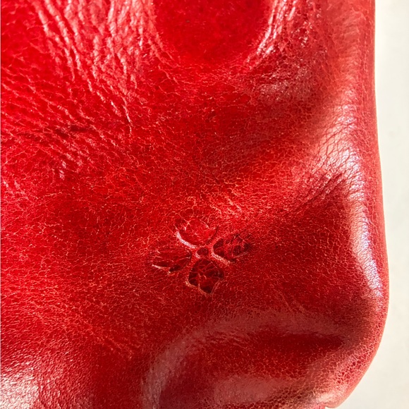 Patrica Nash Distressed Red Leather Clutch Bag - Magnetic Fold Over - Picture 6 of 12